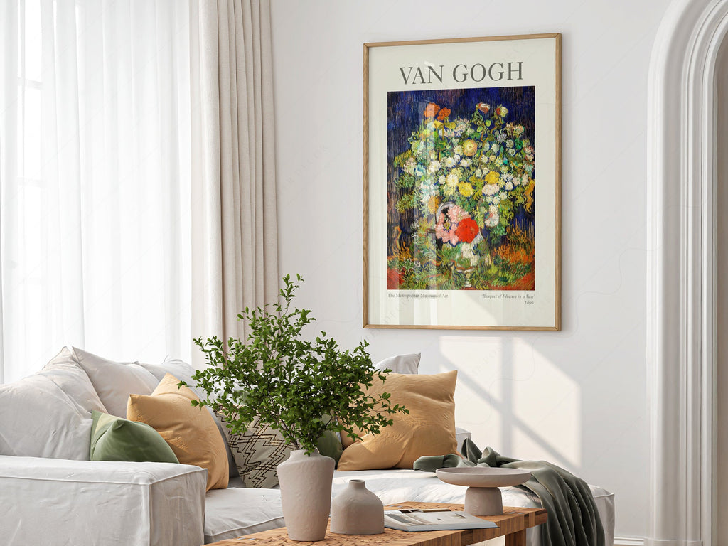 Van Gogh Bouquet of Flowers in a Vase Art Print – Floral Wall Decor