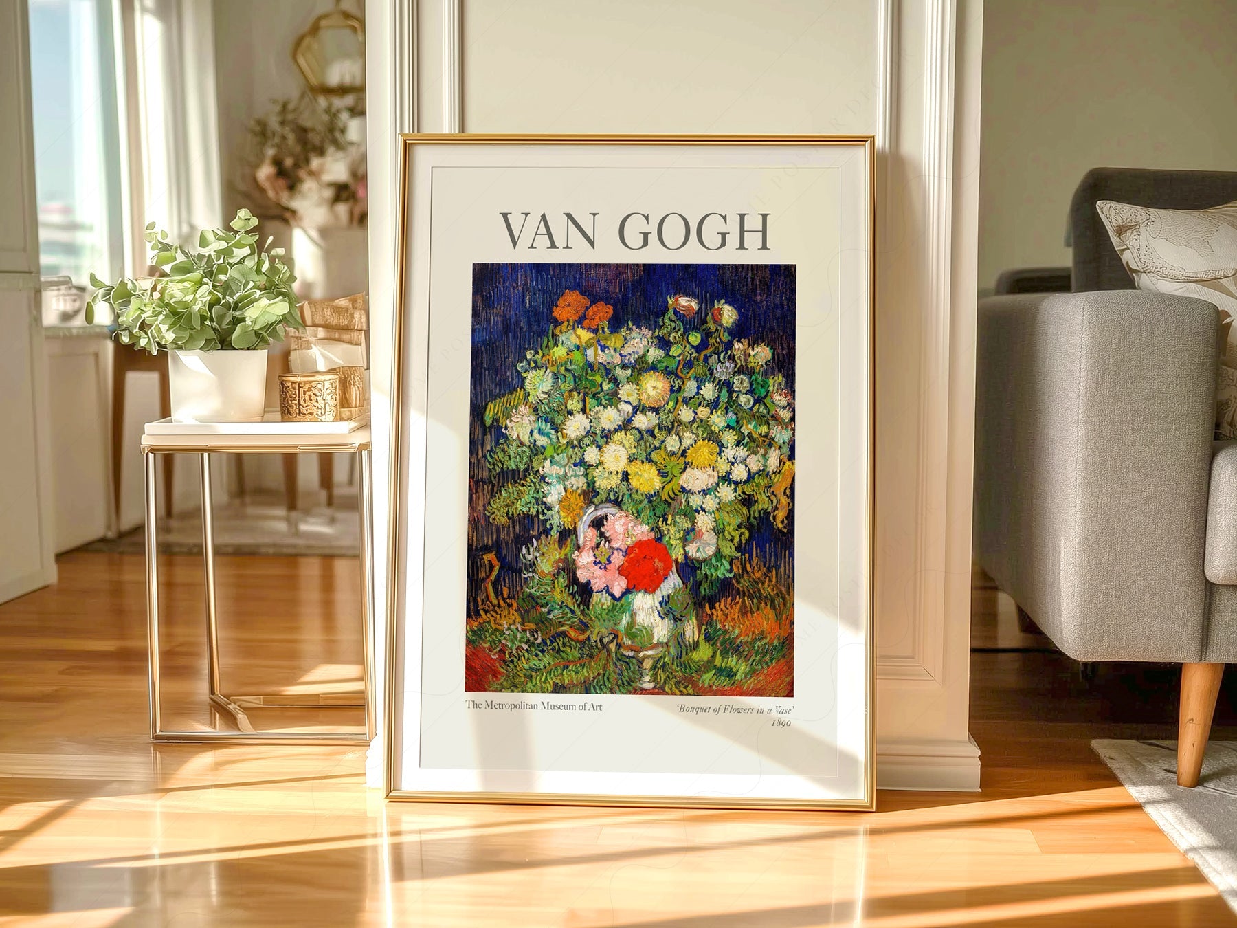 Van Gogh Bouquet of Flowers in a Vase Art Print – Floral Wall Decor