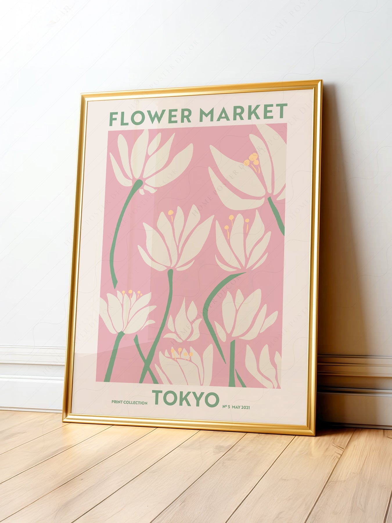 Flower Market Tokyo Print – Pink Floral Wall Art Poster for Modern Decor