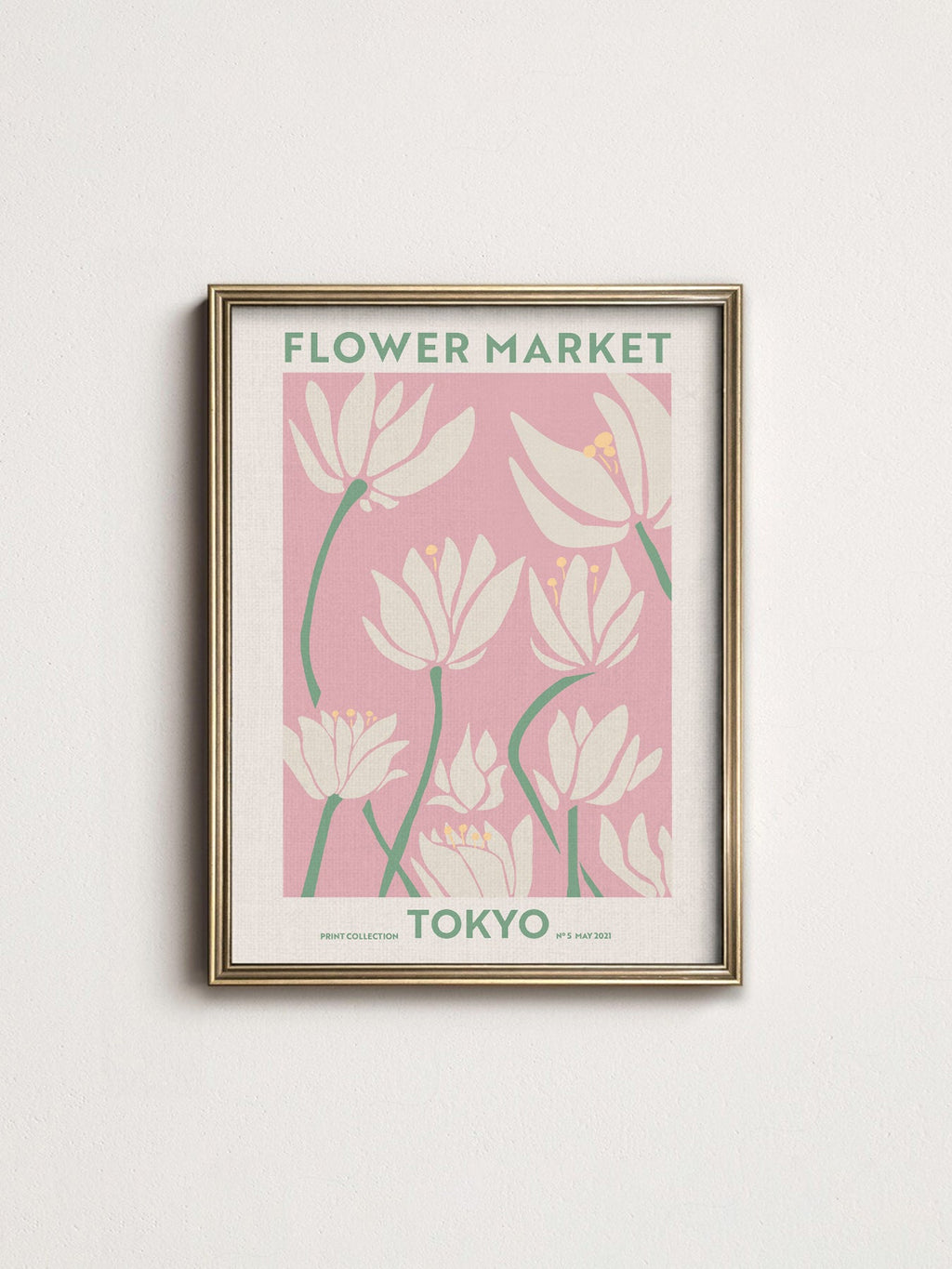 Flower Market Tokyo Print – Pink Floral Wall Art Poster for Modern Decor