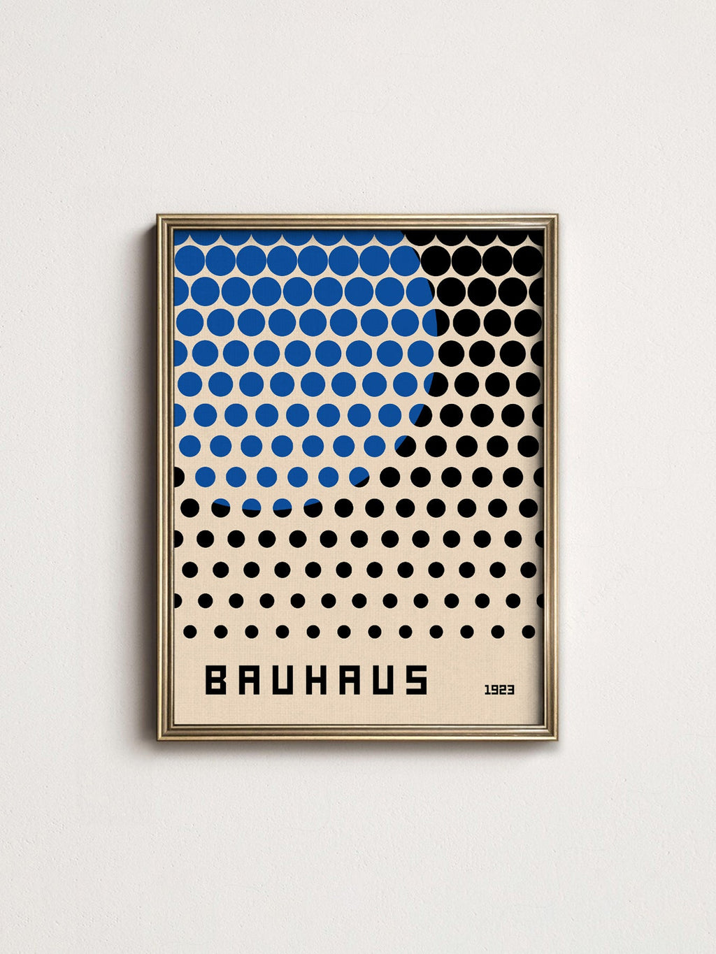 Bauhaus 1923 Exhibition Poster – Blue and Black Dots Wall Art Print