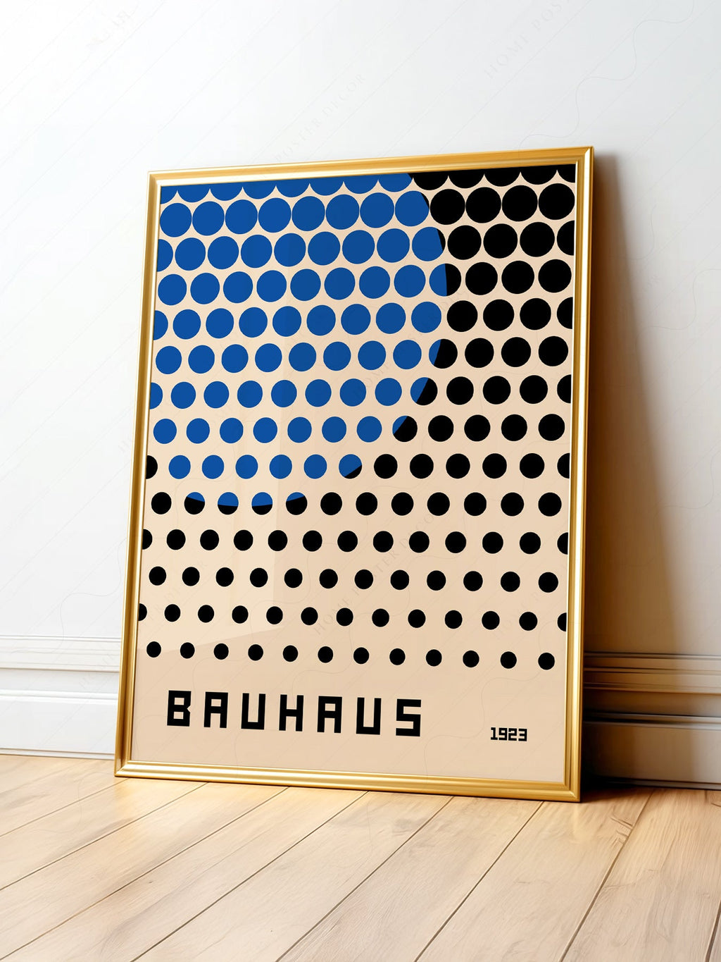 Bauhaus 1923 Exhibition Poster – Blue and Black Dots Wall Art Print