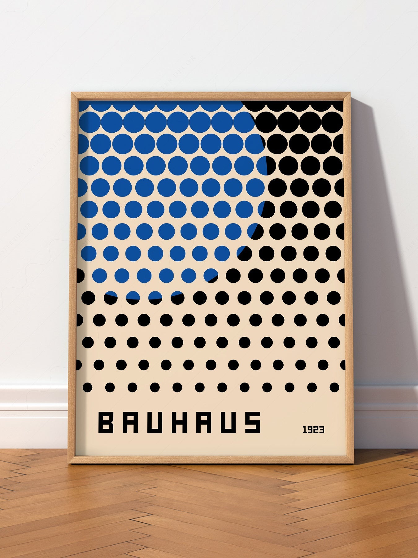 Bauhaus 1923 Exhibition Poster – Blue and Black Dots Wall Art Print