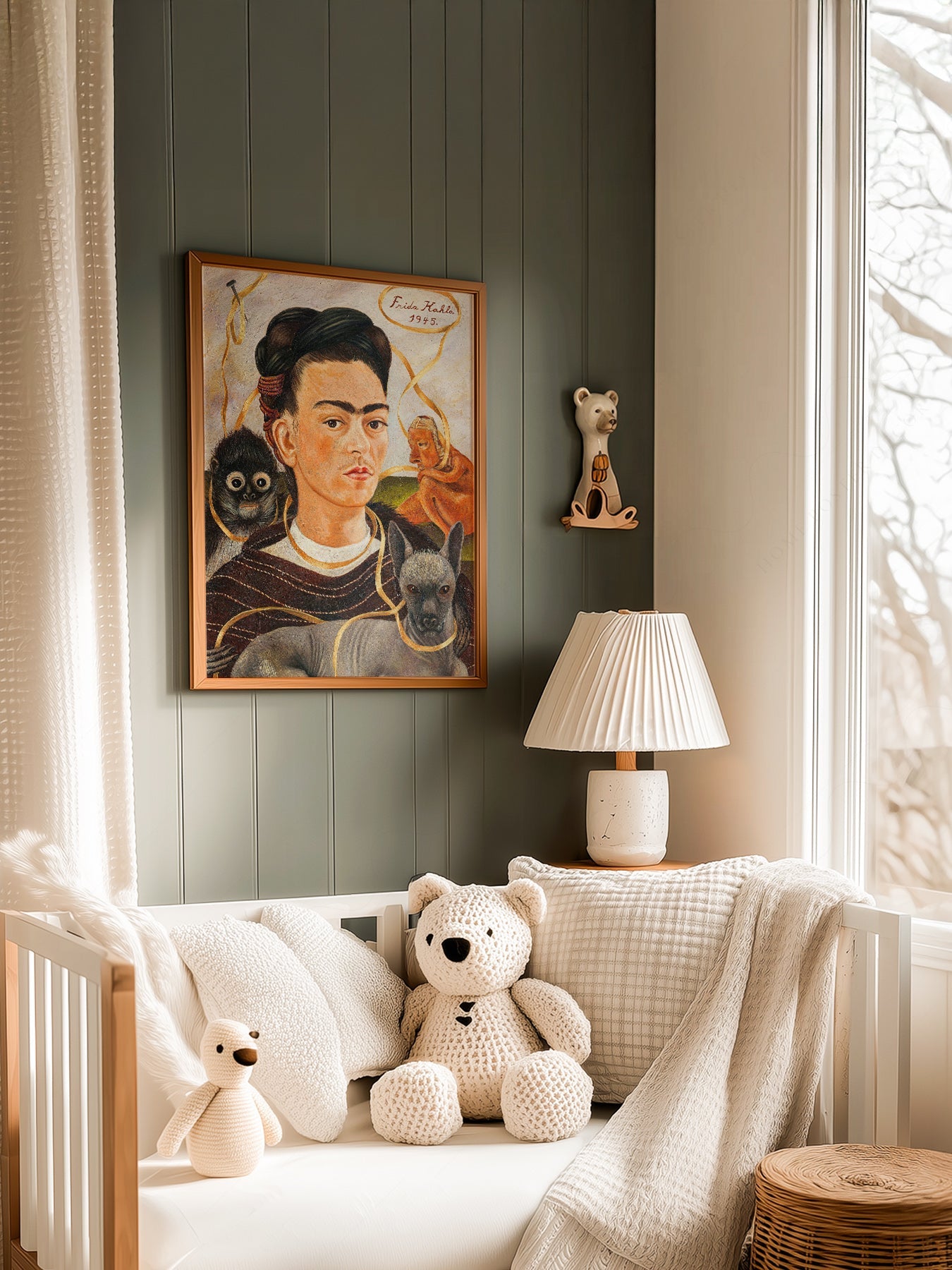 Frida Kahlo Self-Portrait with Small Dog Art Print – Mexican Wall Art