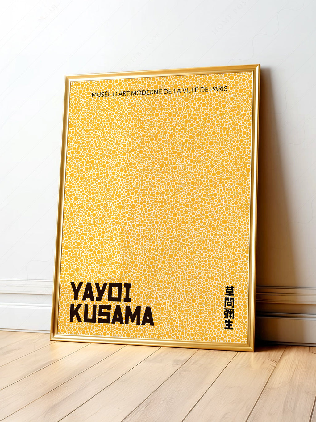 Yayoi Kusama Yellow Dots Exhibition Poster – Modern Japanese Wall Art