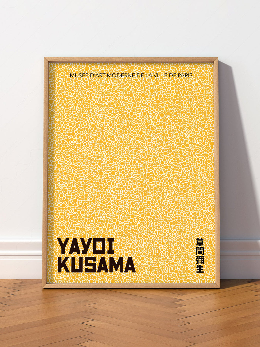 Yayoi Kusama Yellow Dots Exhibition Poster – Modern Japanese Wall Art