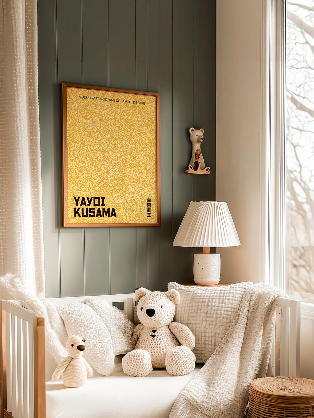 Yayoi Kusama Yellow Dots Exhibition Poster – Modern Japanese Wall Art