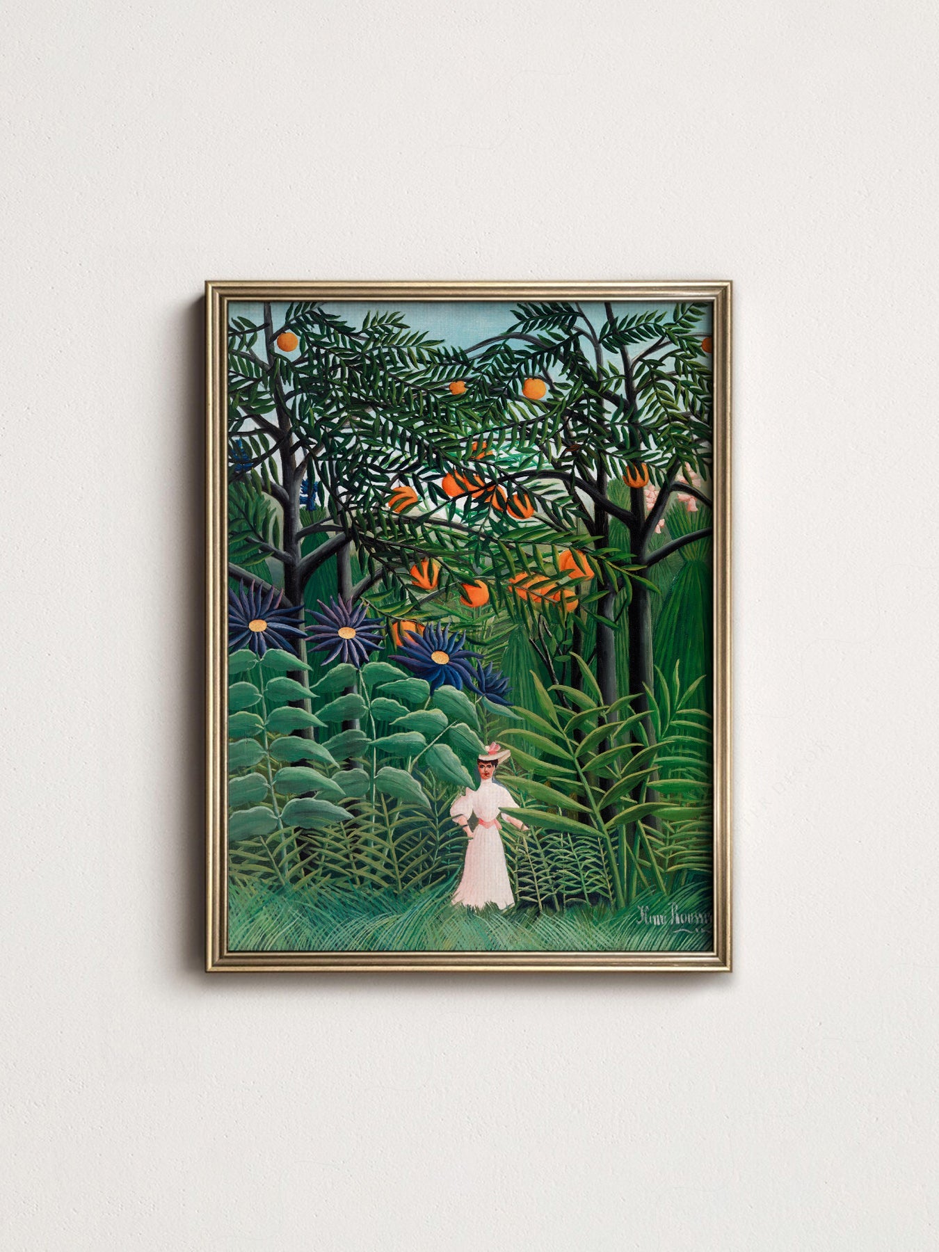 Henri Rousseau Woman Walking in an Exotic Forest Print – Jungle Wall Art