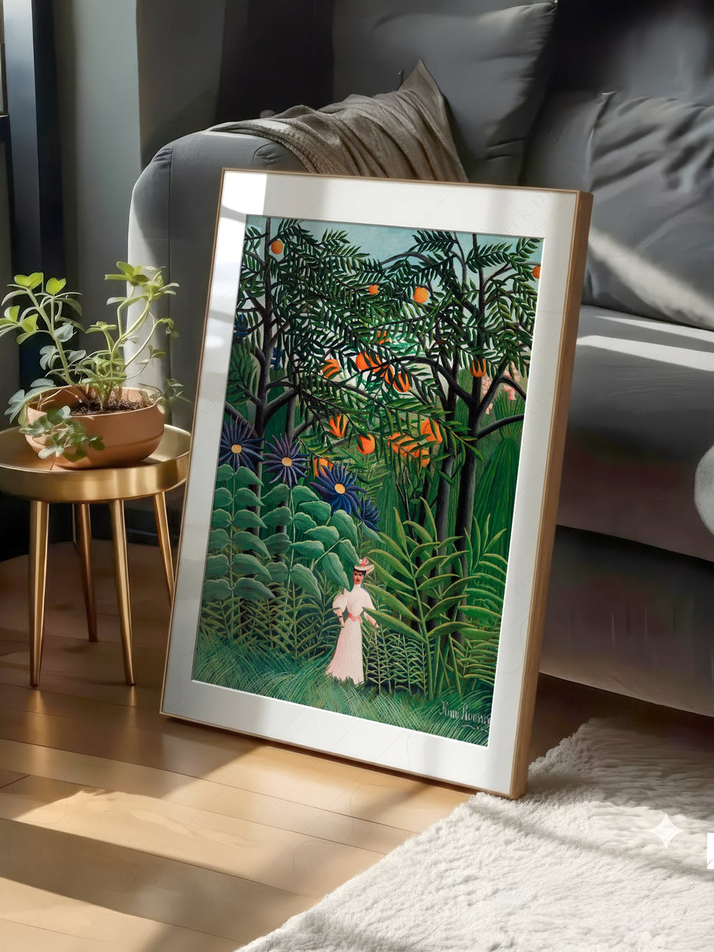 Henri Rousseau Woman Walking in an Exotic Forest Print – Jungle Wall Art