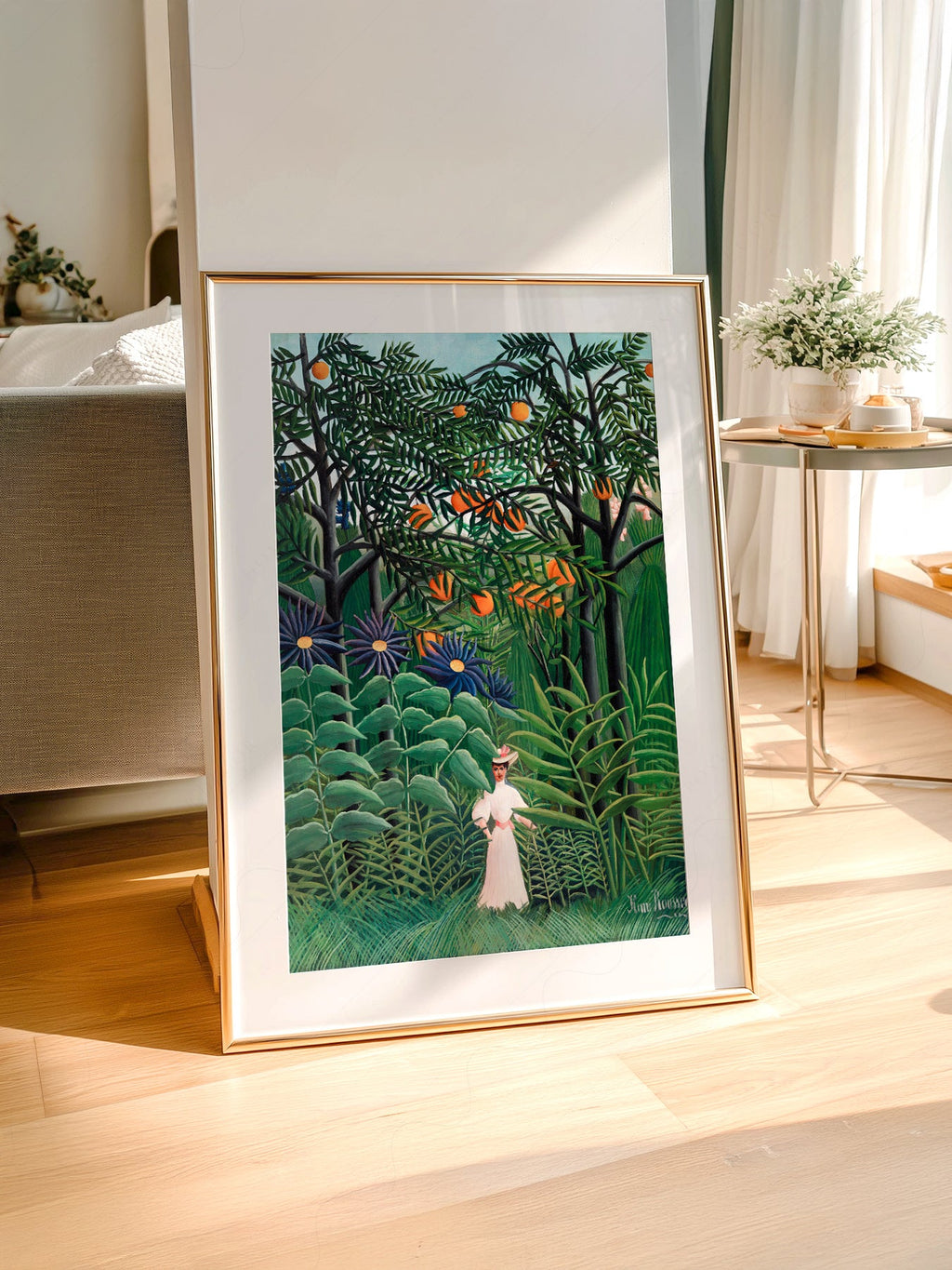 Henri Rousseau Woman Walking in an Exotic Forest Print – Jungle Wall Art