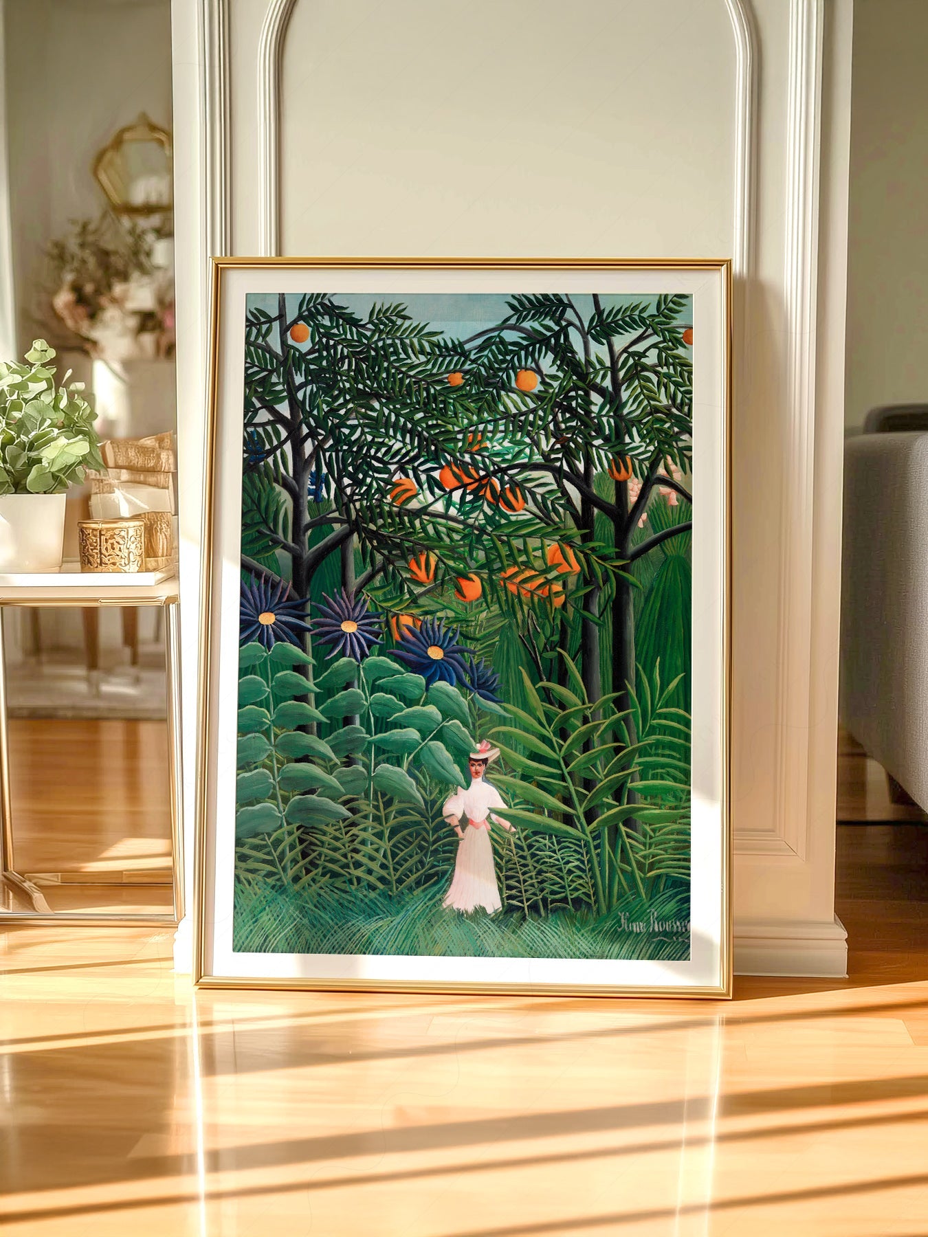 Henri Rousseau Woman Walking in an Exotic Forest Print – Jungle Wall Art