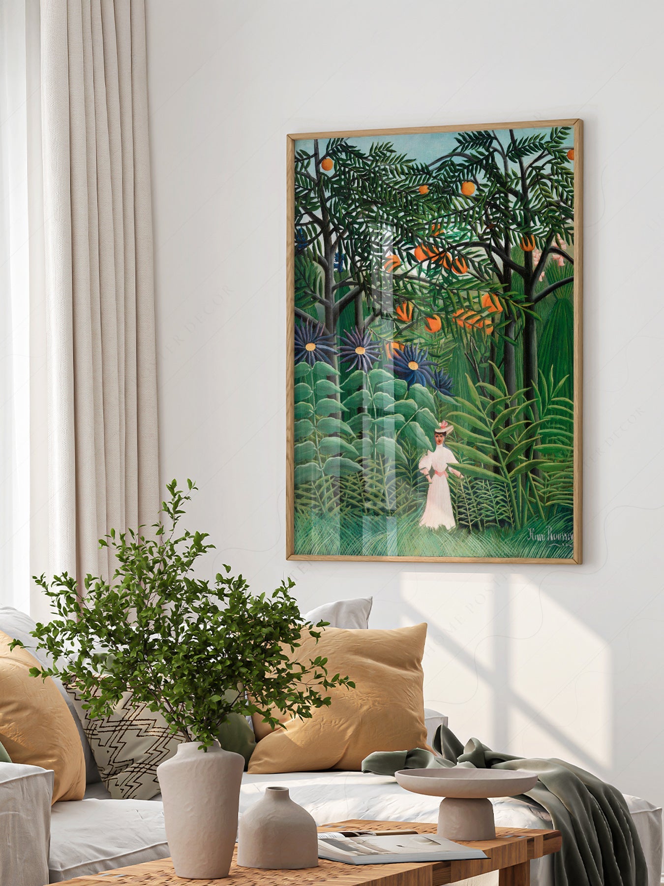 Henri Rousseau Woman Walking in an Exotic Forest Print – Jungle Wall Art
