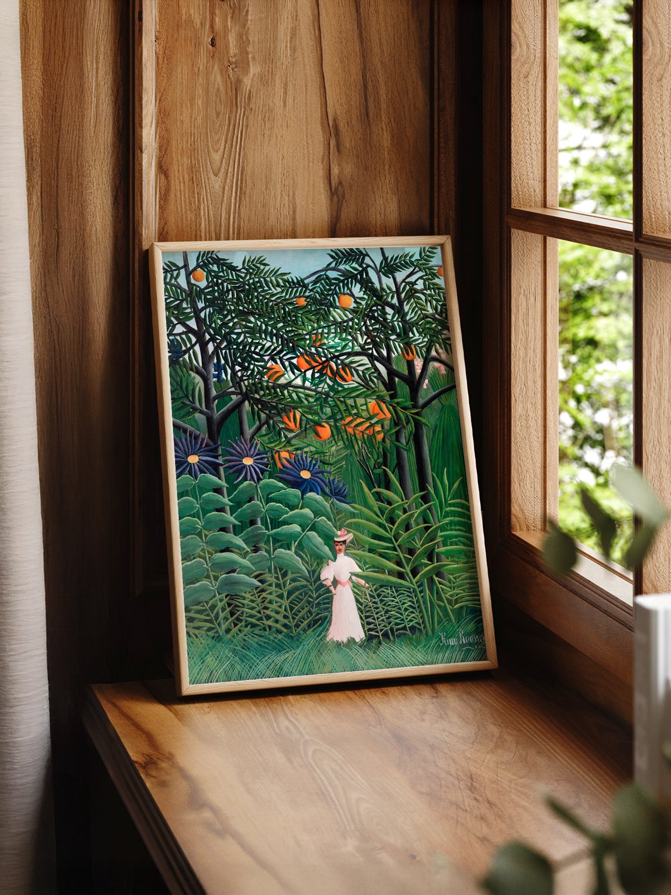 Henri Rousseau Woman Walking in an Exotic Forest Print – Jungle Wall Art