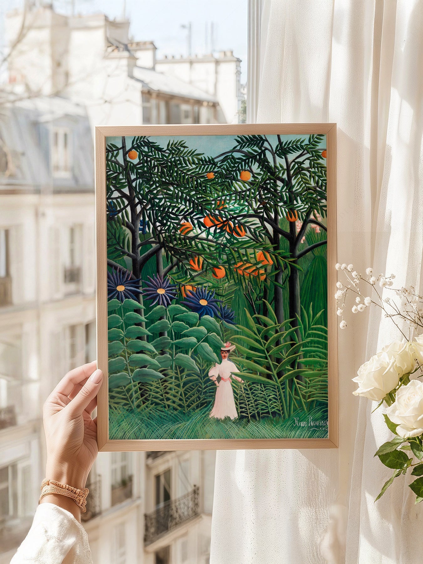 Henri Rousseau Woman Walking in an Exotic Forest Print – Jungle Wall Art