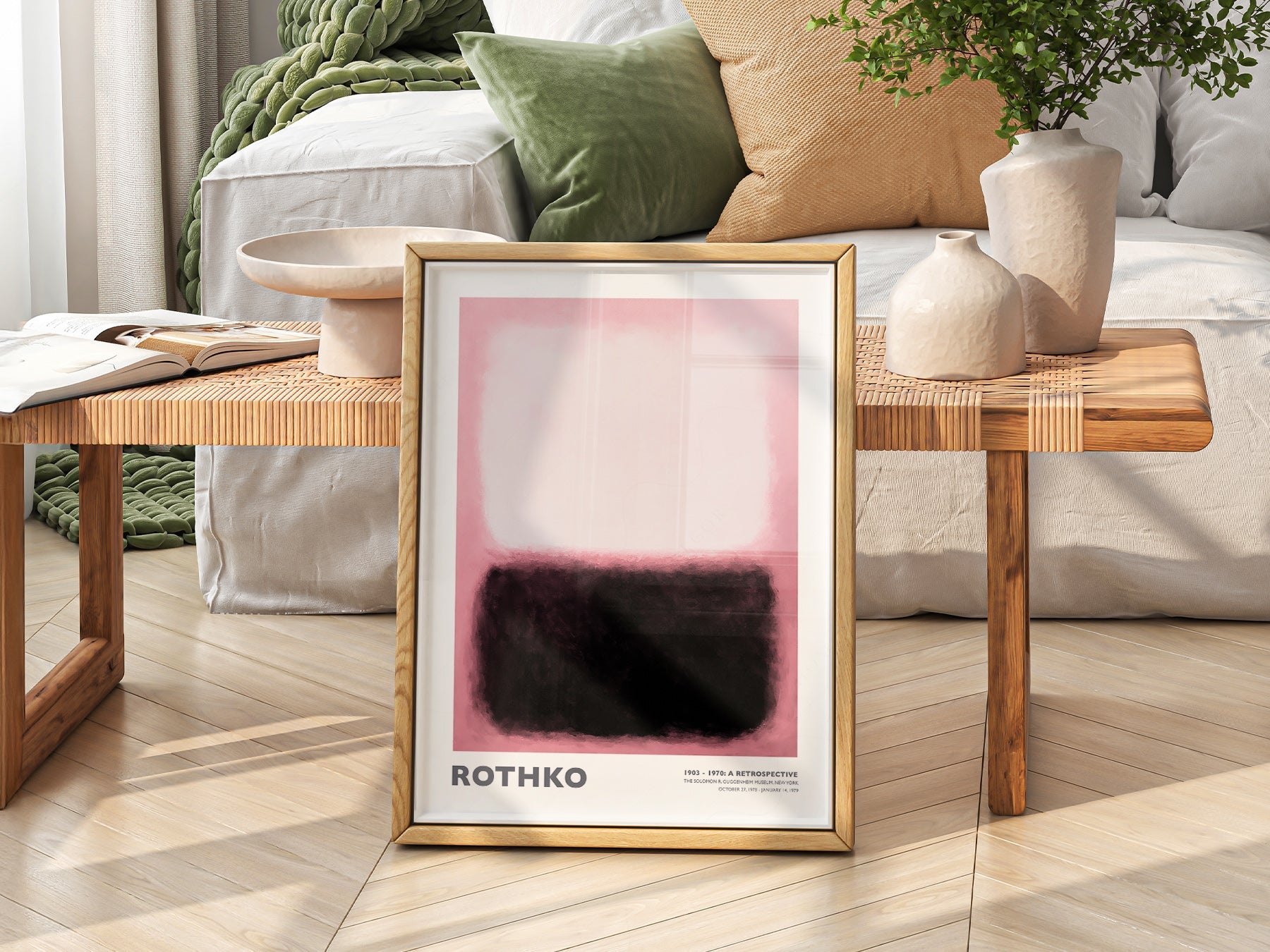 Mark Rothko Pink and Black Exhibition Print – Abstract Wall Art Poster