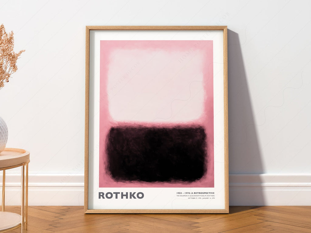Mark Rothko Pink and Black Exhibition Print – Abstract Wall Art Poster