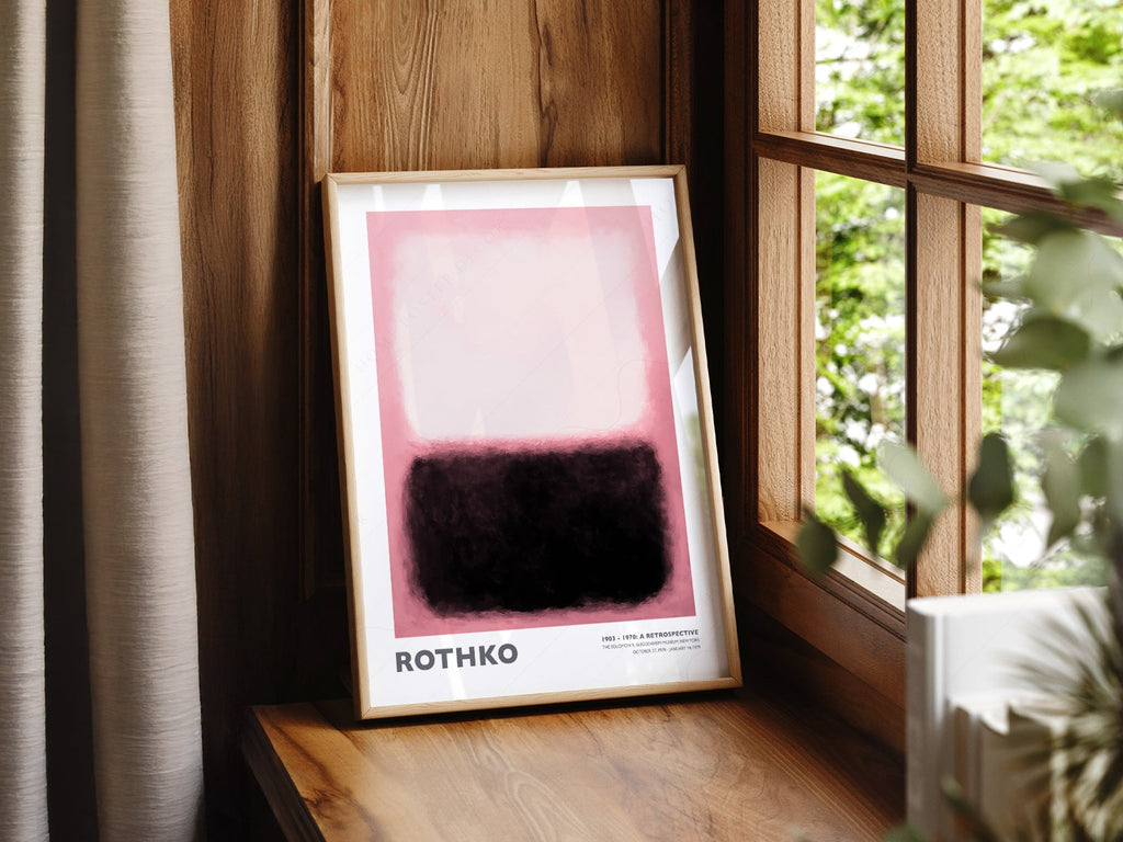 Mark Rothko Pink and Black Exhibition Print – Abstract Wall Art Poster