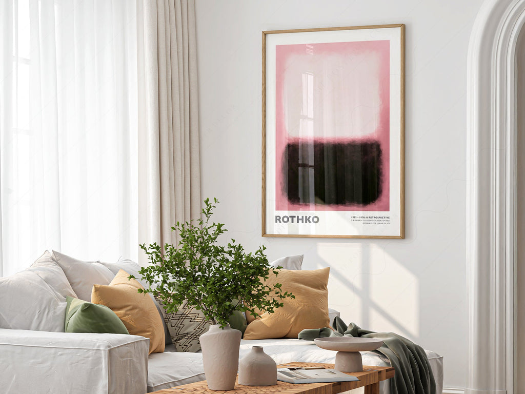 Mark Rothko Pink and Black Exhibition Print – Abstract Wall Art Poster