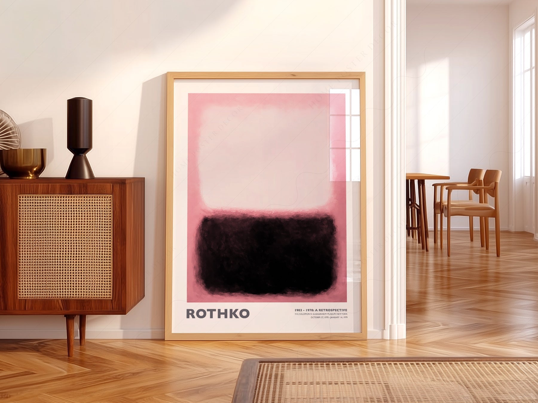 Mark Rothko Pink and Black Exhibition Print – Abstract Wall Art Poster