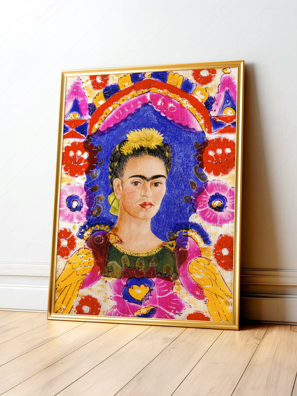 Frida Kahlo Self-Portrait The Frame Art Print – Mexican Folk Art Poster