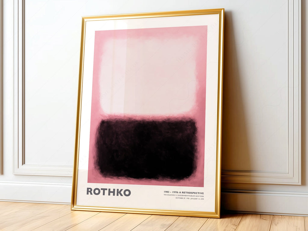 Mark Rothko Pink and Black Exhibition Print – Abstract Wall Art Poster