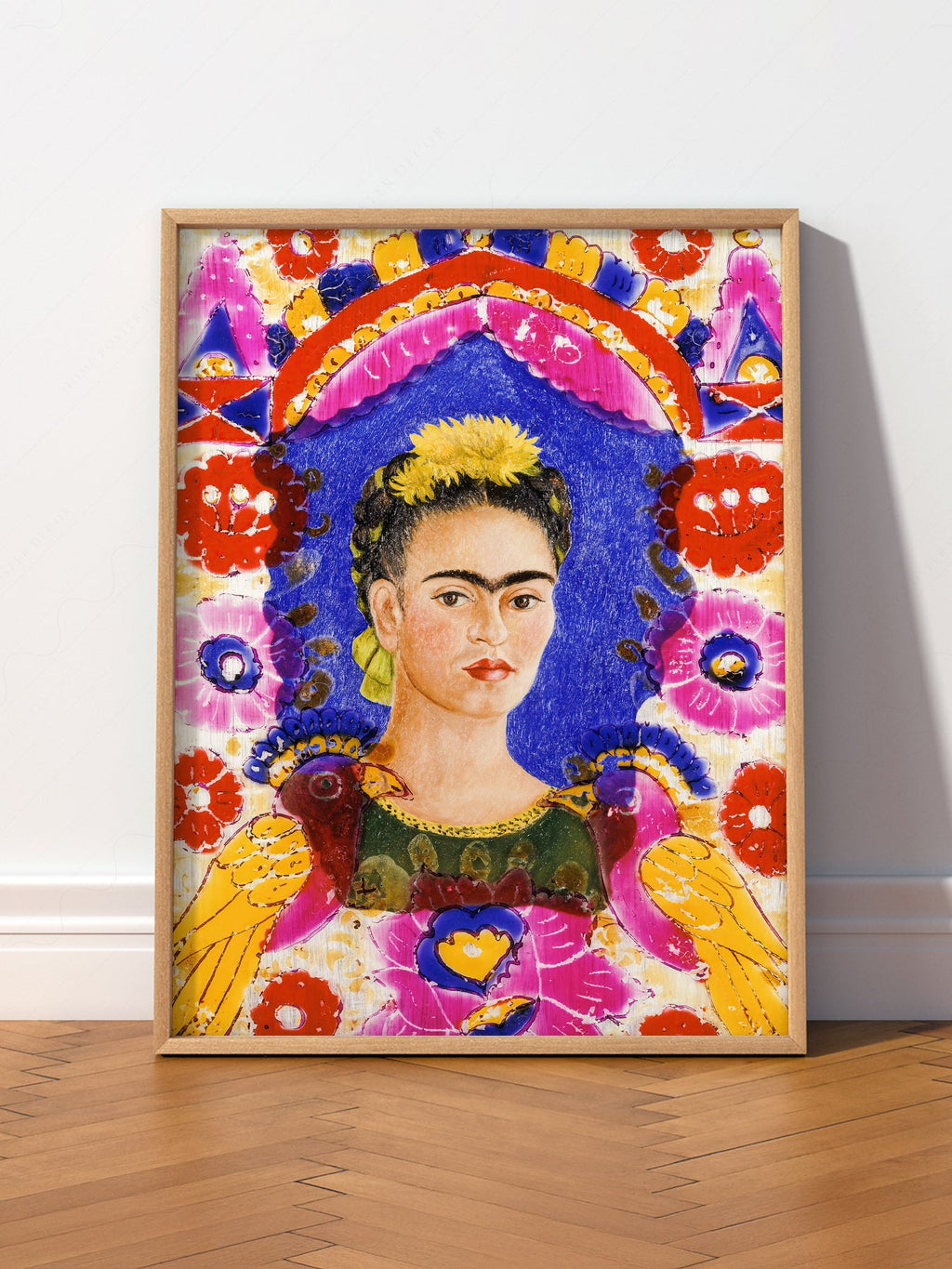 Frida Kahlo Self-Portrait The Frame Art Print – Mexican Folk Art Poster