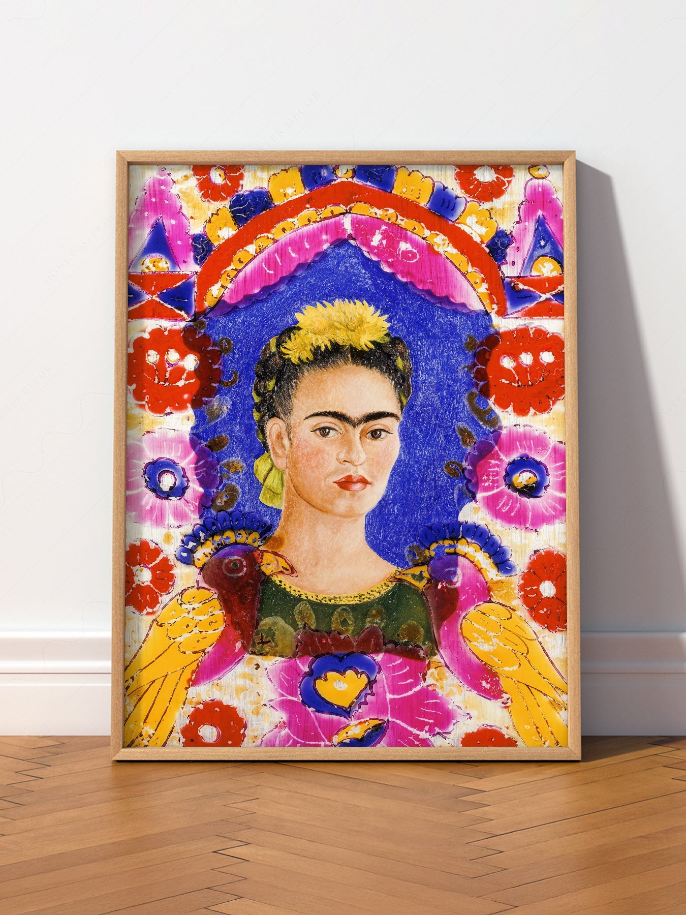 Frida Kahlo Self-Portrait The Frame Art Print – Mexican Folk Art Poster