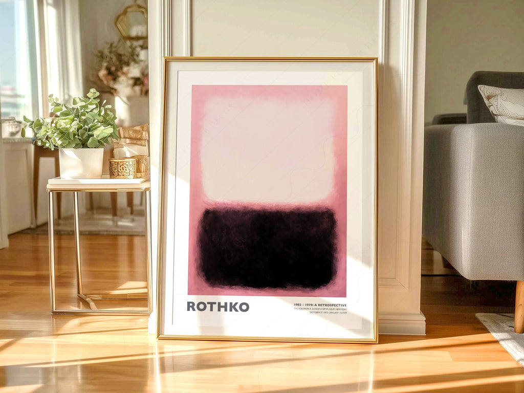 Mark Rothko Pink and Black Exhibition Print – Abstract Wall Art Poster