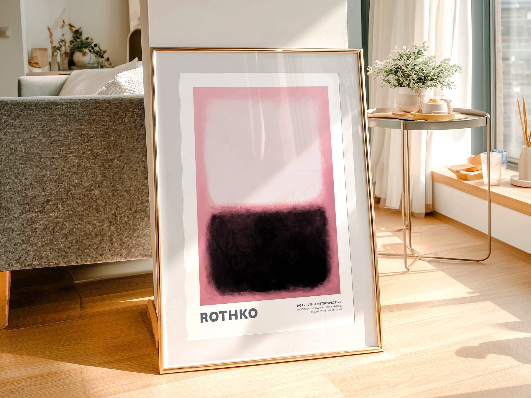 Mark Rothko Pink and Black Exhibition Print – Abstract Wall Art Poster