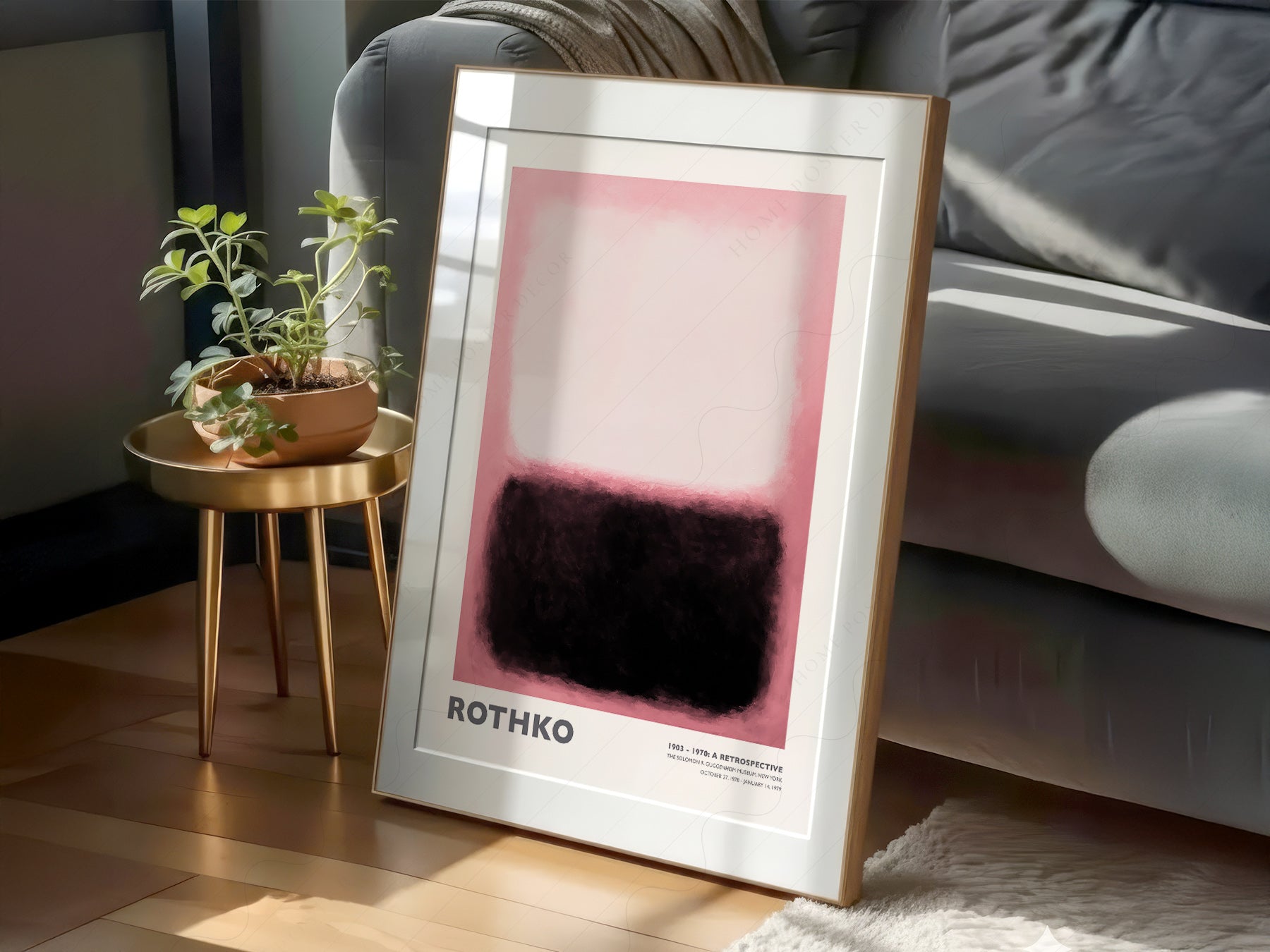 Mark Rothko Pink and Black Exhibition Print – Abstract Wall Art Poster