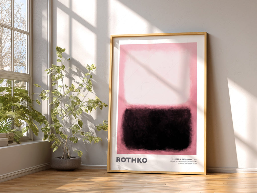 Mark Rothko Pink and Black Exhibition Print – Abstract Wall Art Poster