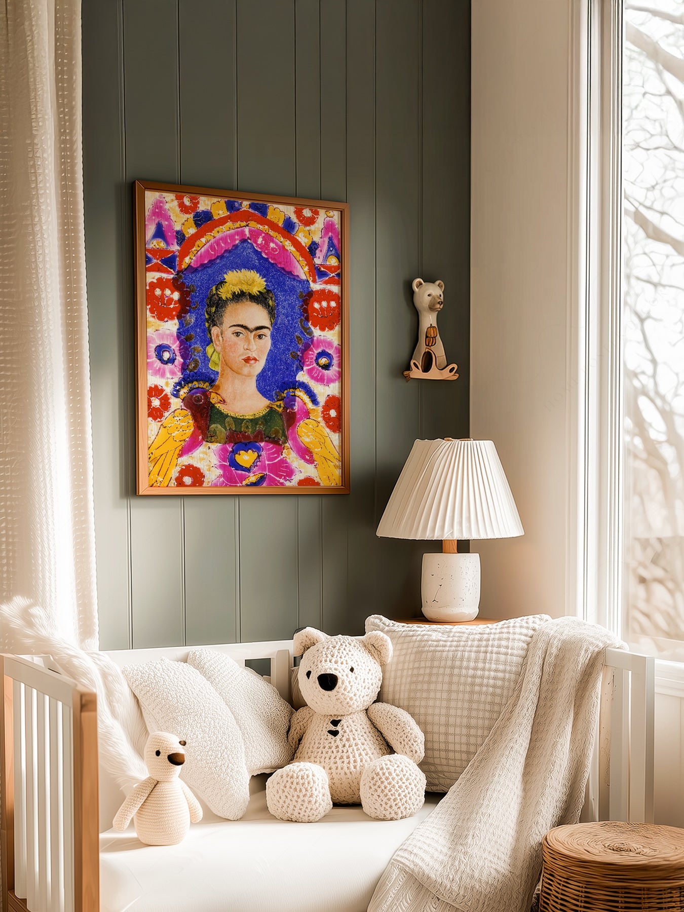 Frida Kahlo Self-Portrait The Frame Art Print – Mexican Folk Art Poster
