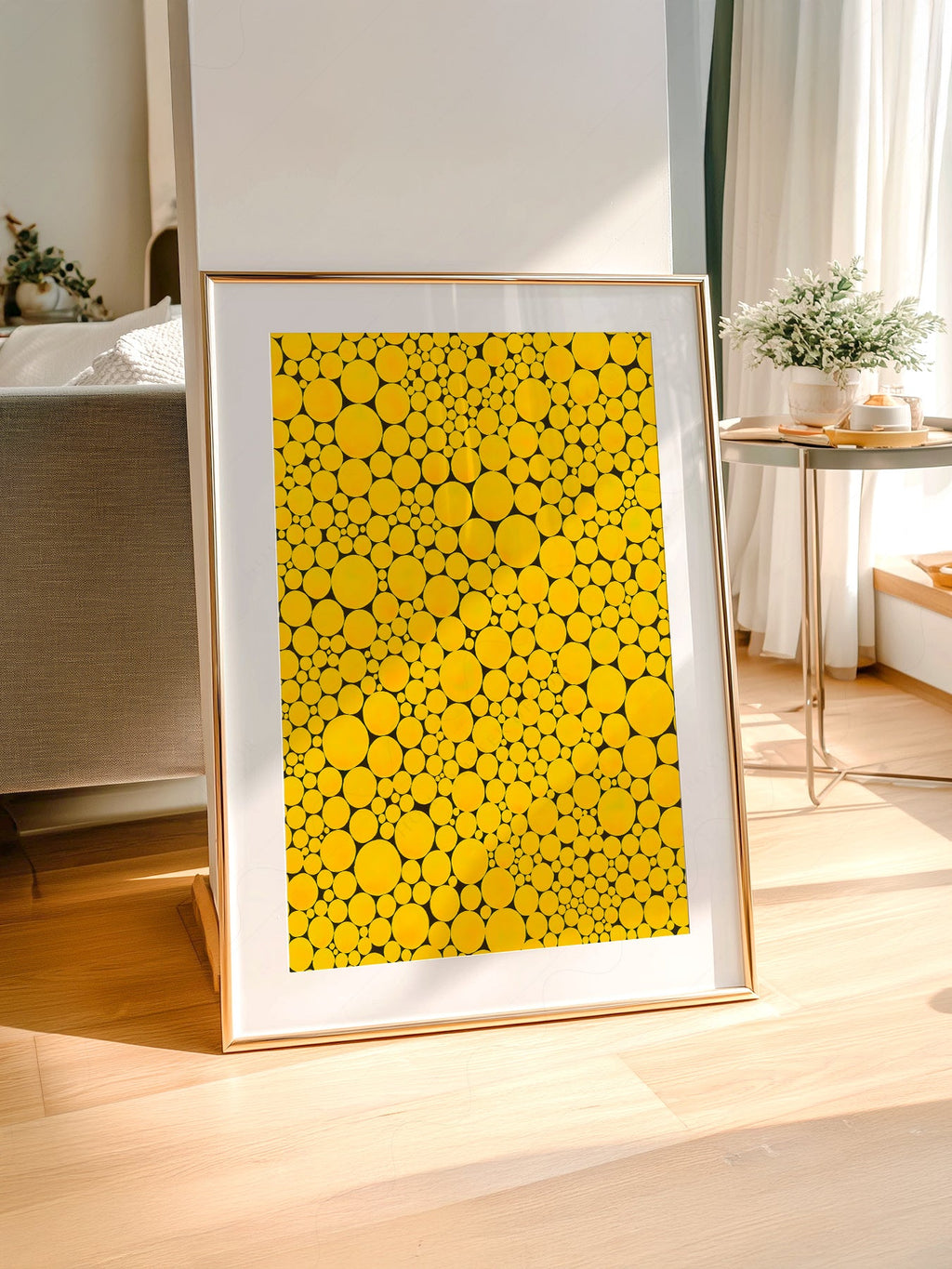 Yayoi Kusama Yellow Dots Art Print – Contemporary Japanese Wall Art