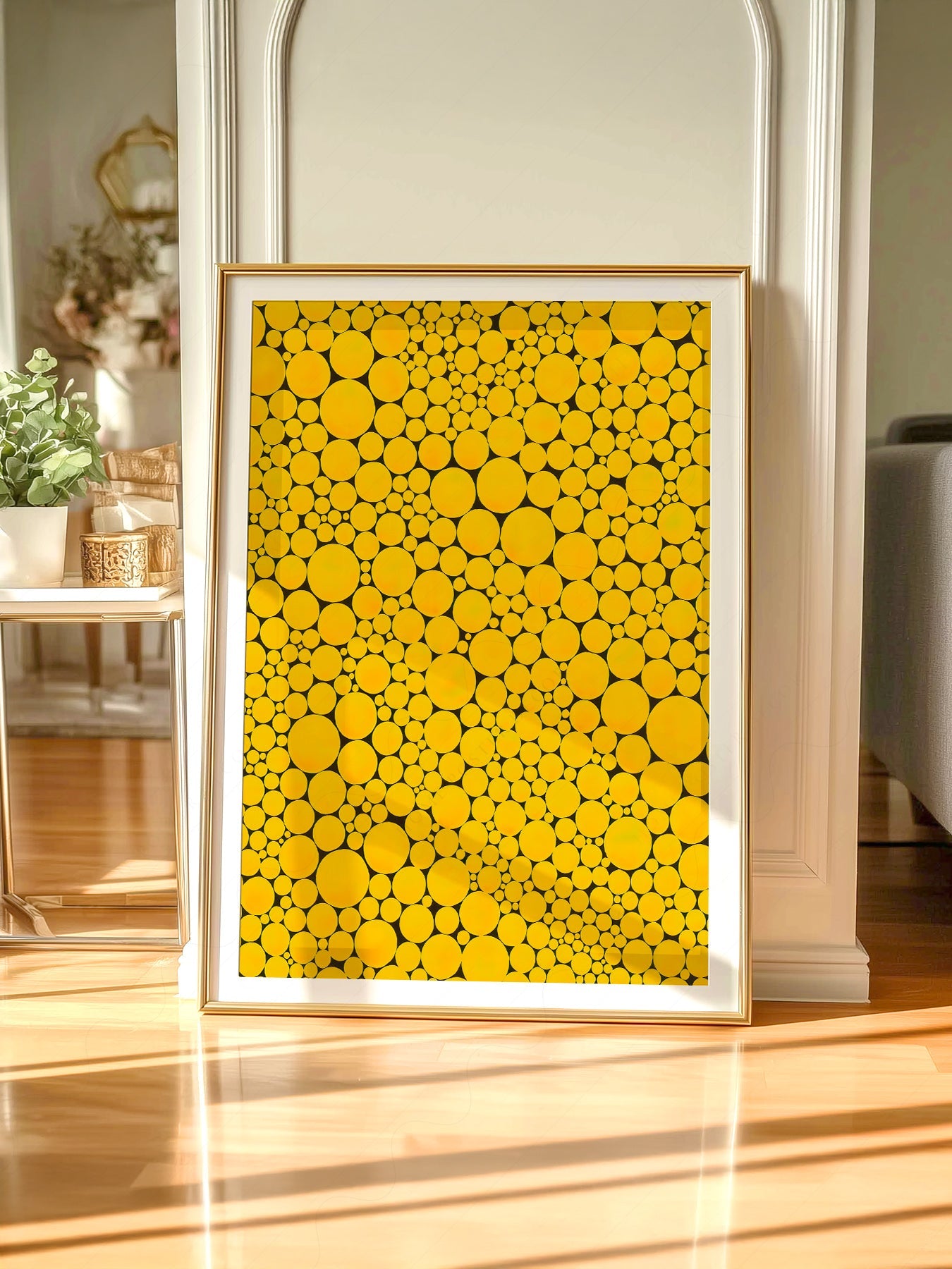 Yayoi Kusama Yellow Dots Art Print – Contemporary Japanese Wall Art