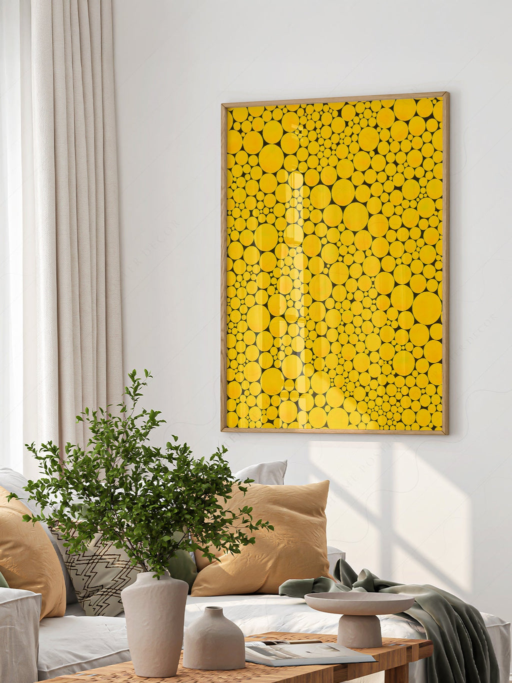 Yayoi Kusama Yellow Dots Art Print – Contemporary Japanese Wall Art