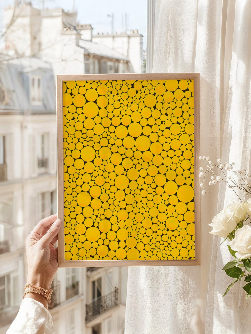 Yayoi Kusama Yellow Dots Art Print – Contemporary Japanese Wall Art