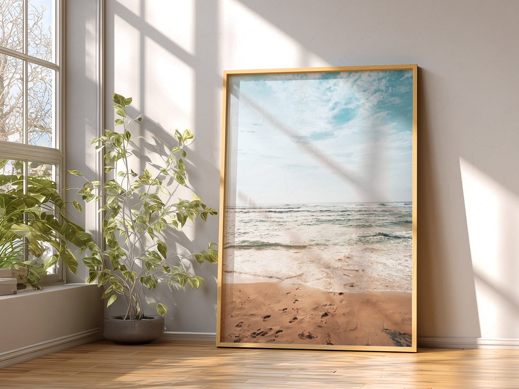 Coastal Serenity Beach Photography Print – Ocean Wall Art Poster