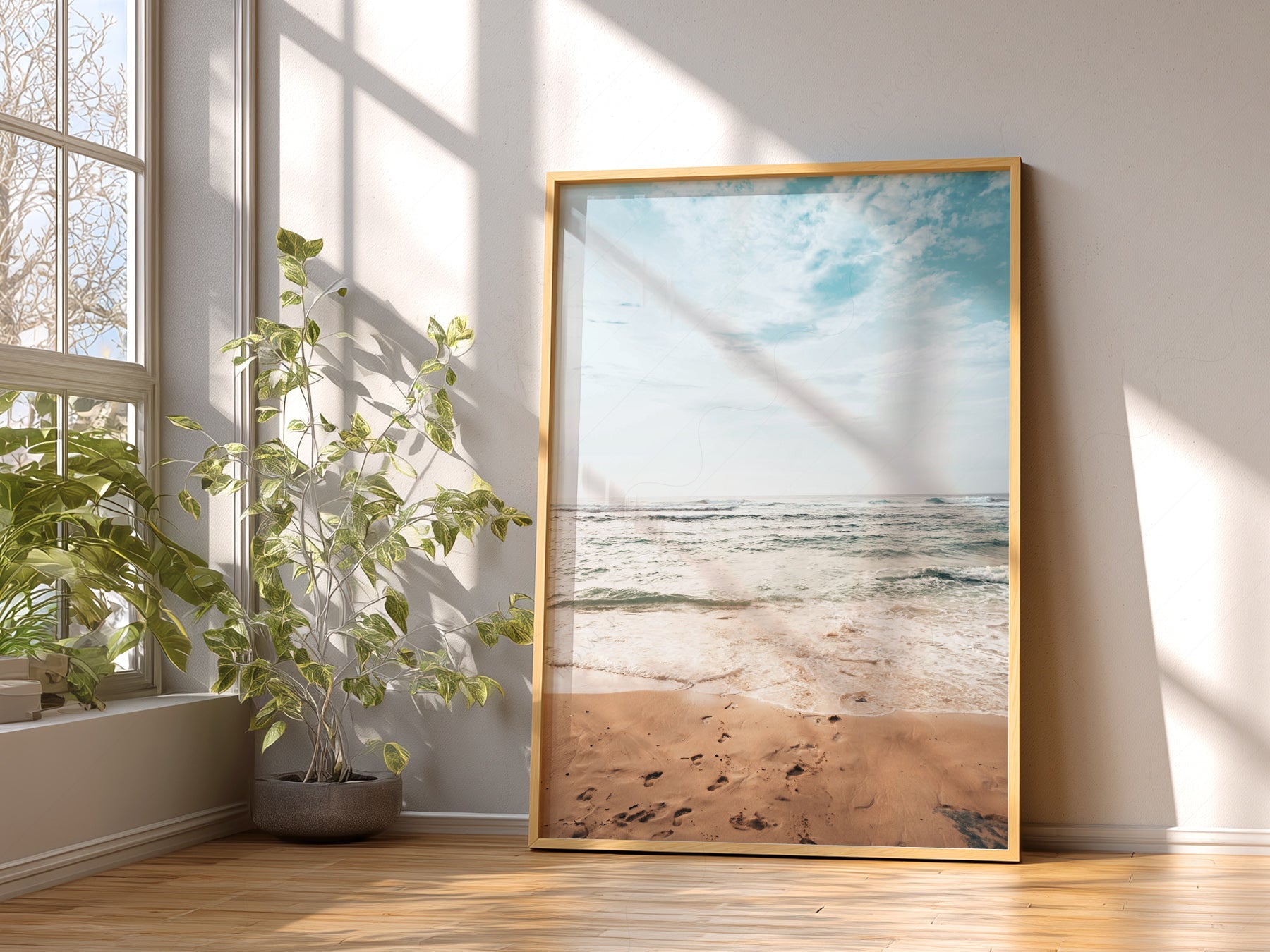 Coastal Serenity Beach Photography Print – Ocean Wall Art Poster