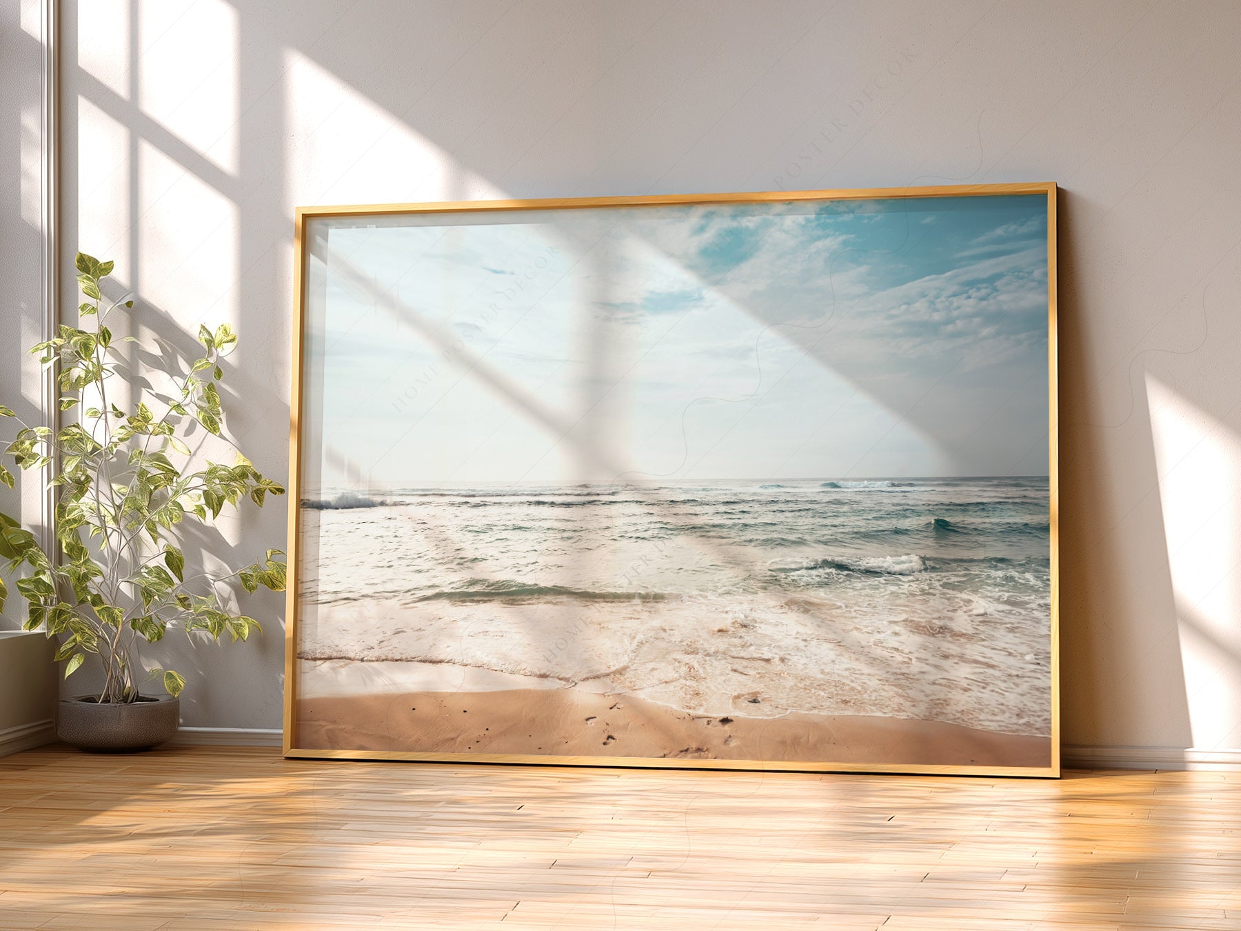 Coastal Beach Photography Print – Ocean Waves Wall Art for Modern Decor