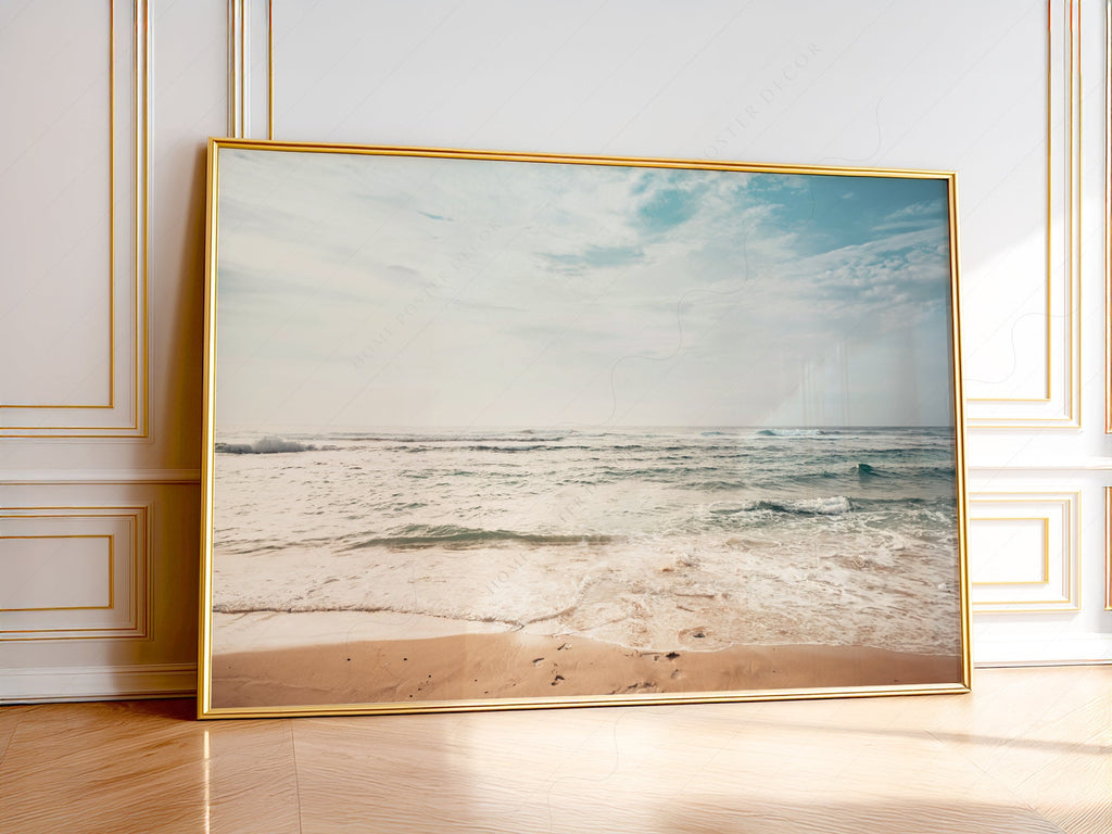 Coastal Beach Photography Print – Ocean Waves Wall Art for Modern Decor