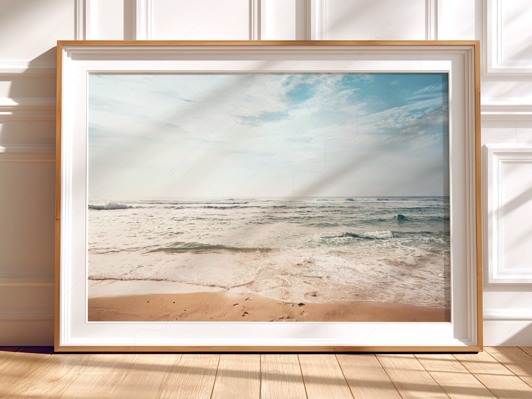 Coastal Beach Photography Print – Ocean Waves Wall Art for Modern Decor