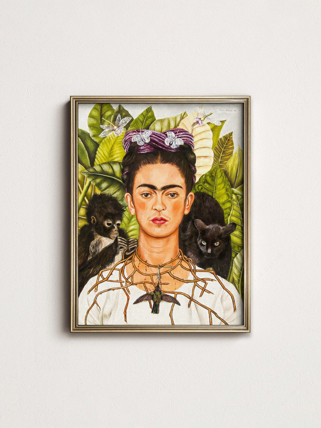 Frida Kahlo Self-Portrait with Thorn Necklace Print – Iconic Wall Art