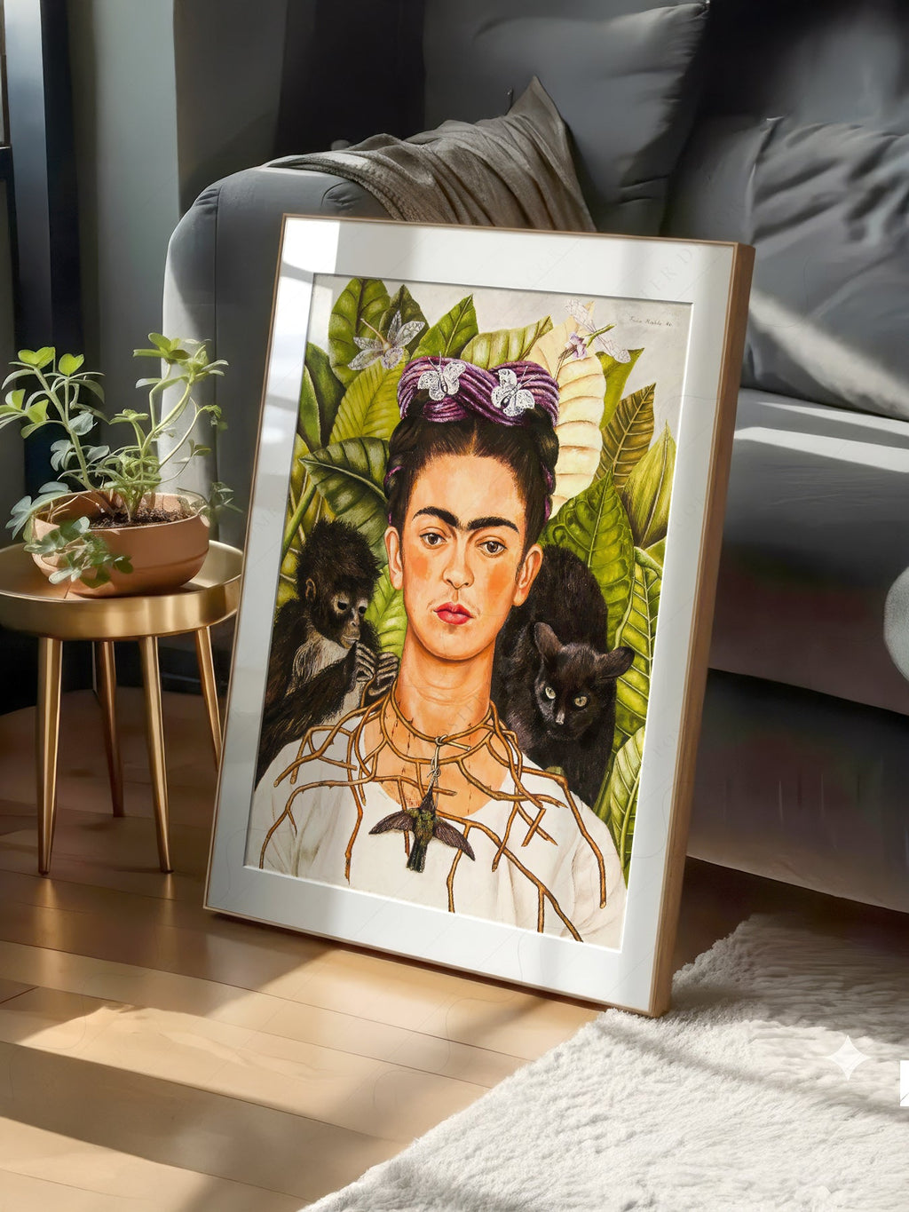 Frida Kahlo Self-Portrait with Thorn Necklace Print – Iconic Wall Art
