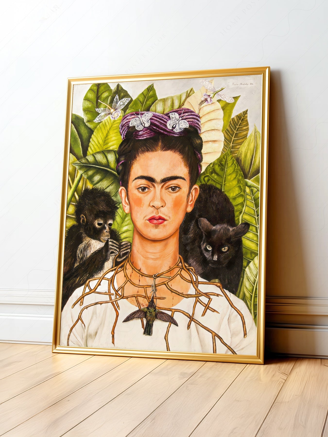 Frida Kahlo Self-Portrait with Thorn Necklace Print – Iconic Wall Art