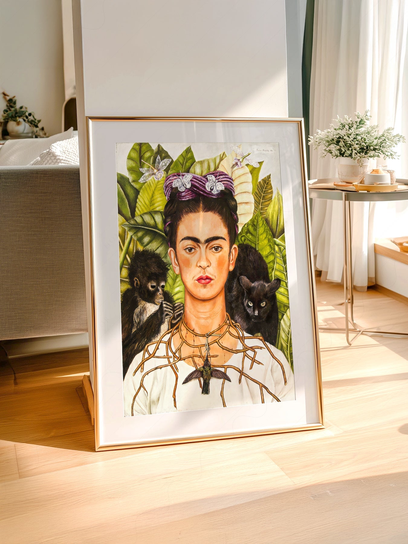 Frida Kahlo Self-Portrait with Thorn Necklace Print – Iconic Wall Art