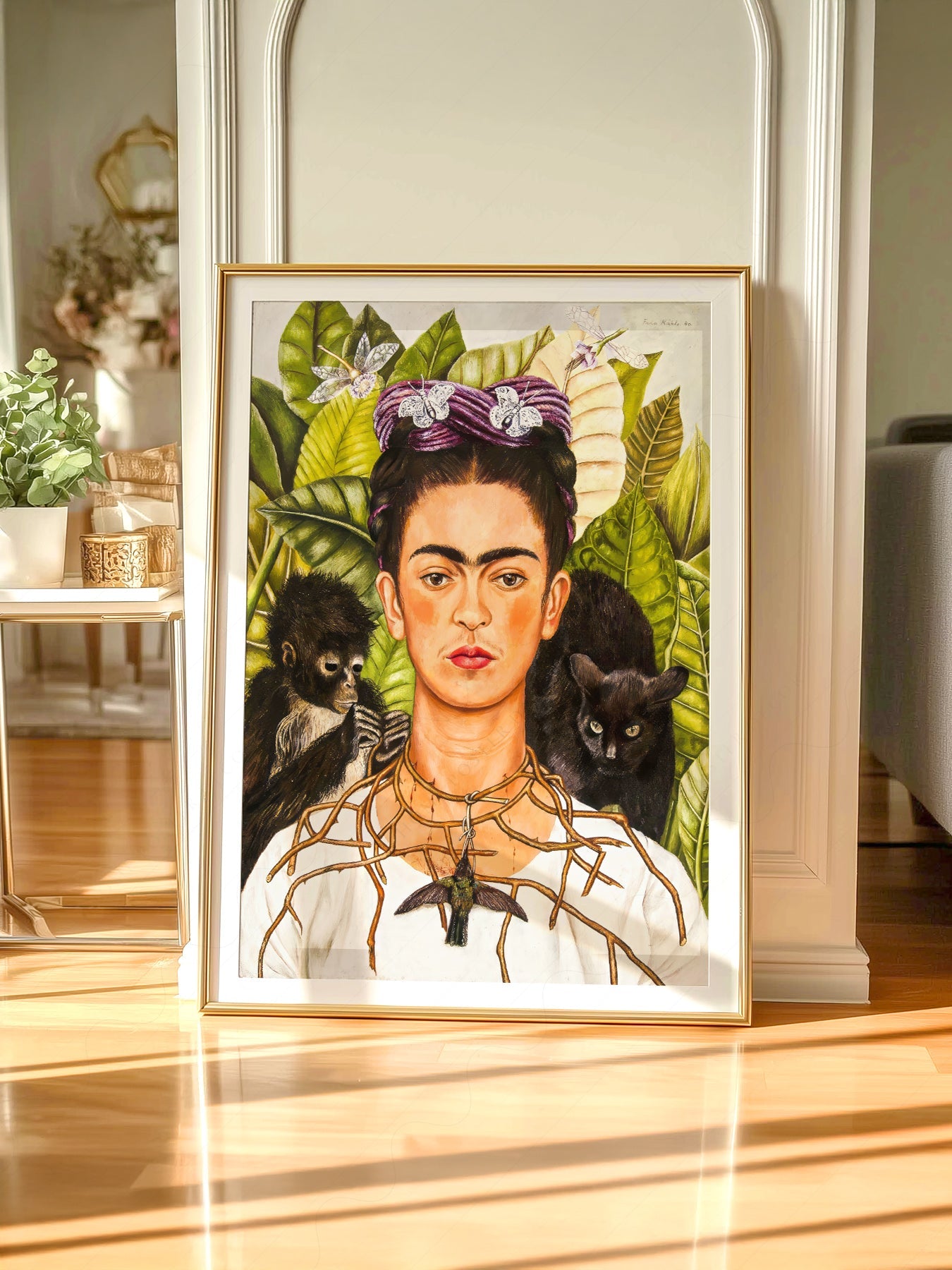 Frida Kahlo Self-Portrait with Thorn Necklace Print – Iconic Wall Art