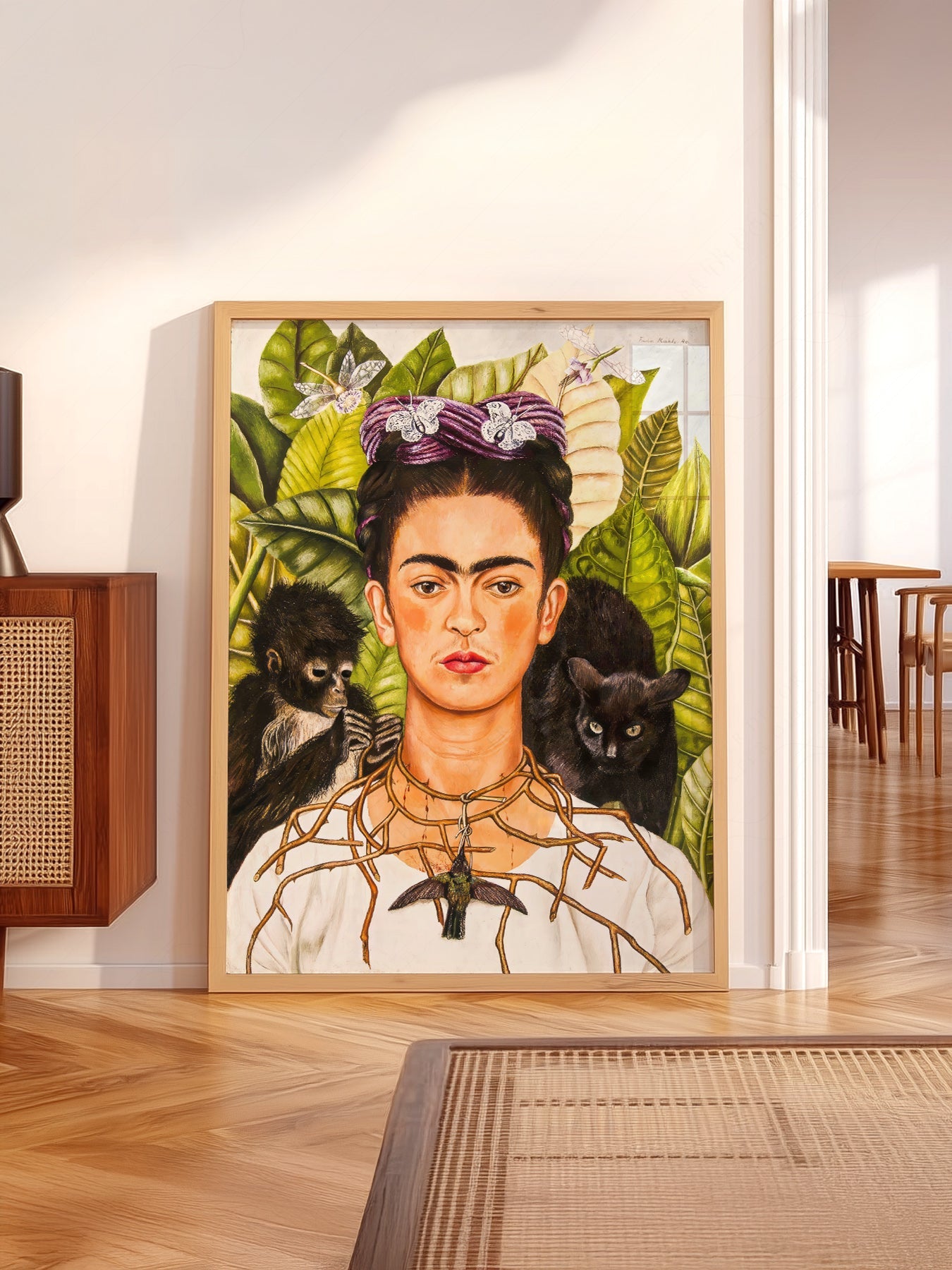Frida Kahlo Self-Portrait with Thorn Necklace Print – Iconic Wall Art