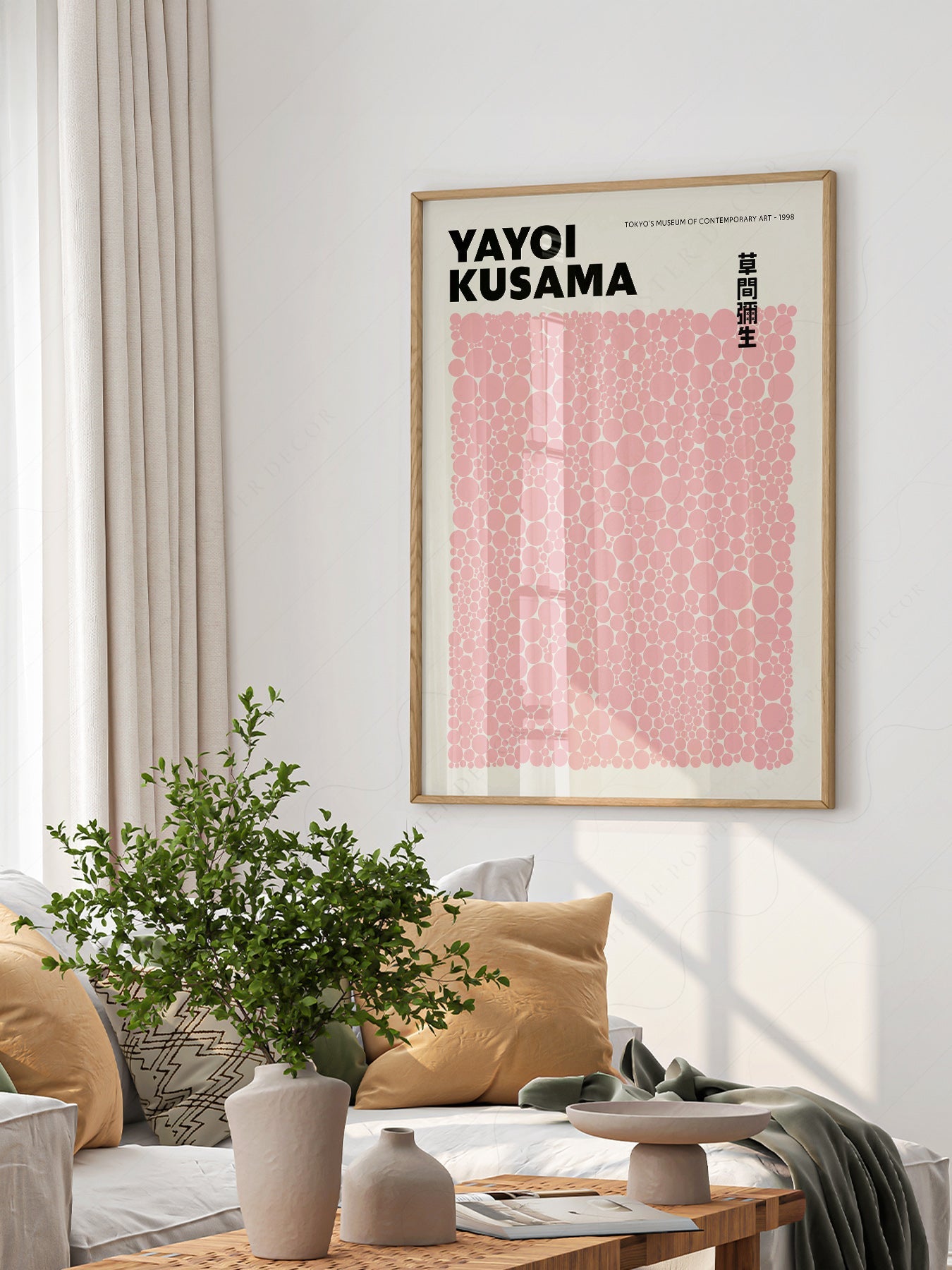 Yayoi Kusama Pink Dots Art Print – Contemporary Japanese Wall Poster
