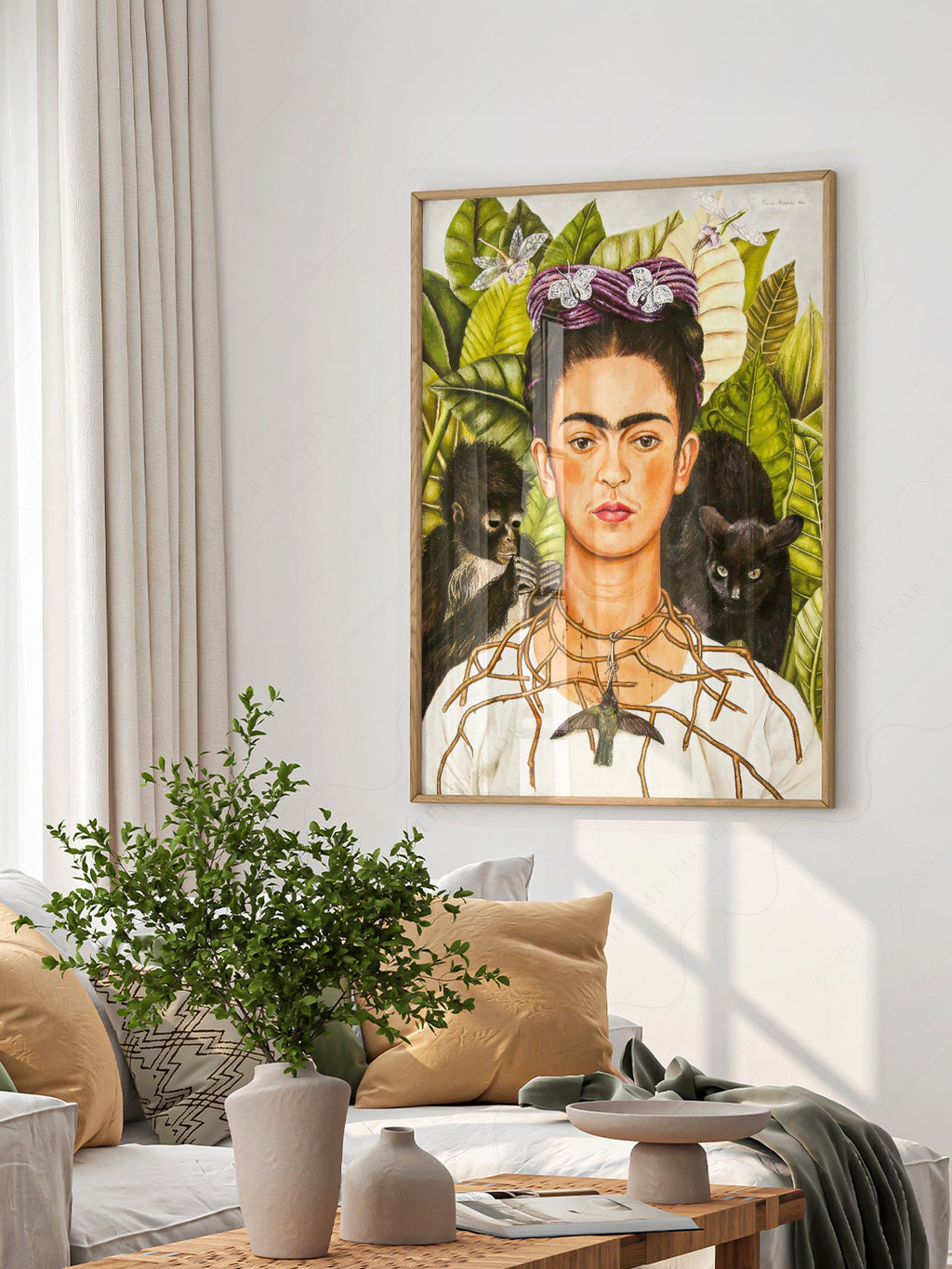 Frida Kahlo Self-Portrait with Thorn Necklace Print – Iconic Wall Art