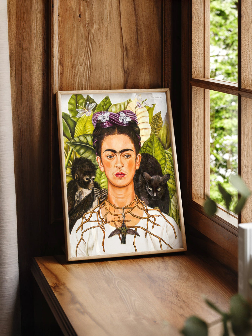 Frida Kahlo Self-Portrait with Thorn Necklace Print – Iconic Wall Art